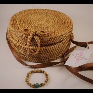 Circle rattan basket bag (+ free bracelet!)